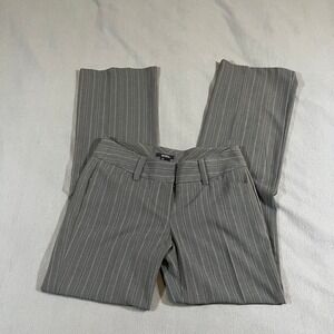 Y2K Gray Pinstripe Low Rise Flare Dress Pants Women's Size 7 Slacks Office Siren